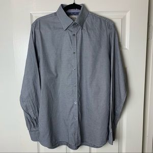 Ted Bakers men’s dress button up blue fine print